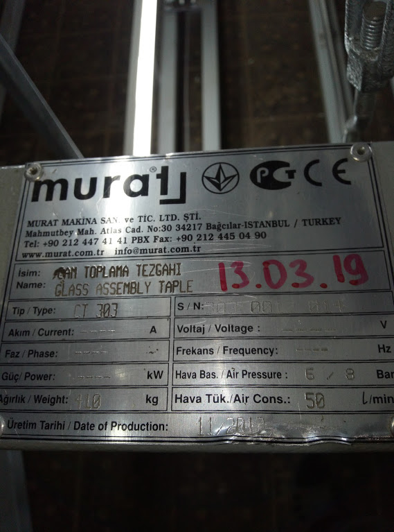 Стенд для монтажа стеклопакетов Murat CT-303, 2012г. – фото